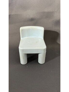 Little Tikes Mini Plastic Chair Gray Dollhouse Accessory Vintage Rare